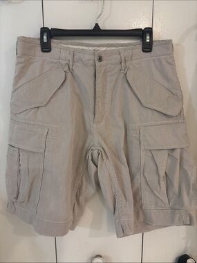 Vintage Polo Ralph Lauren Cargo Shorts Mens Beige White Stripe,33